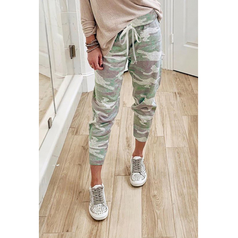 Pantalon camouflage laçage femme