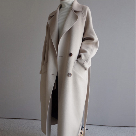 Manteau femme laine cachemire col