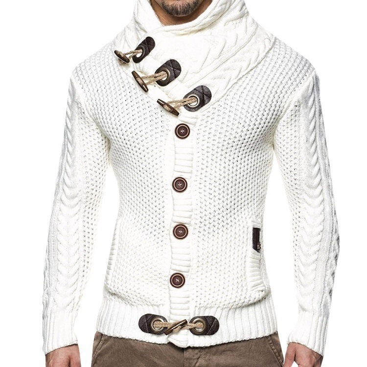 Veste tricot col haut boutons