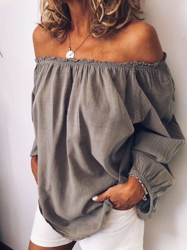 Chemise élastique plissée couleur unie