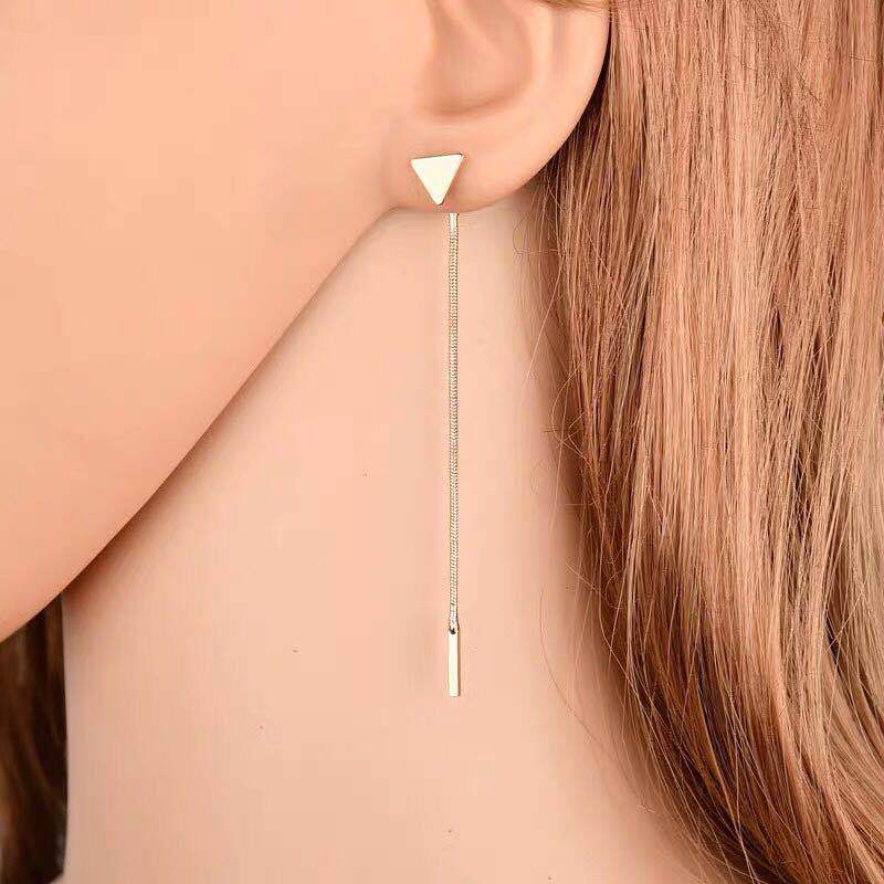 Boucles d'oreilles ALong pendantes triangle femme