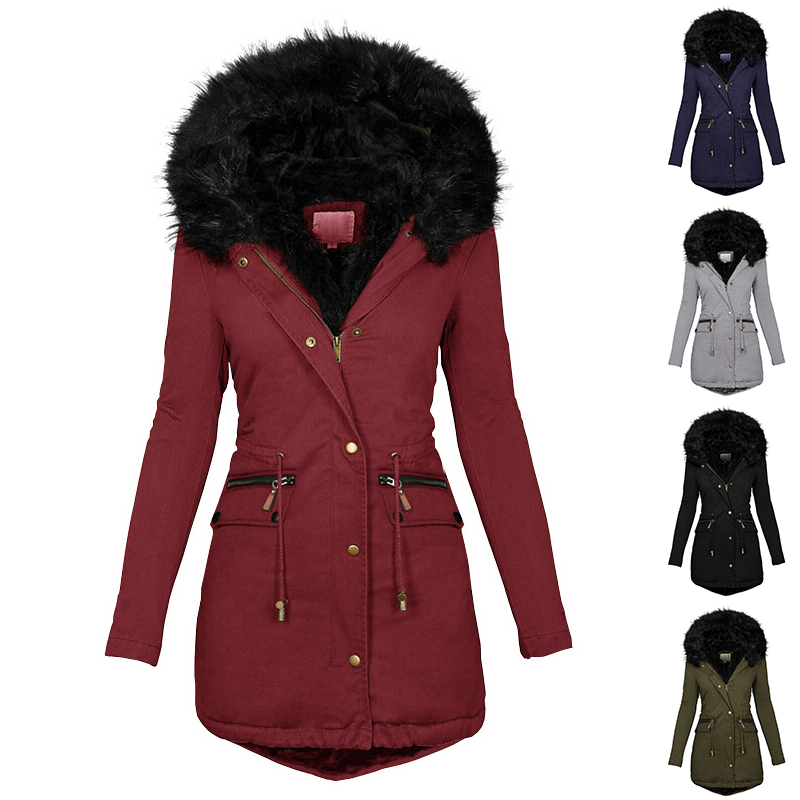 Parka Doublée Molleton Capuche Hiver Femme