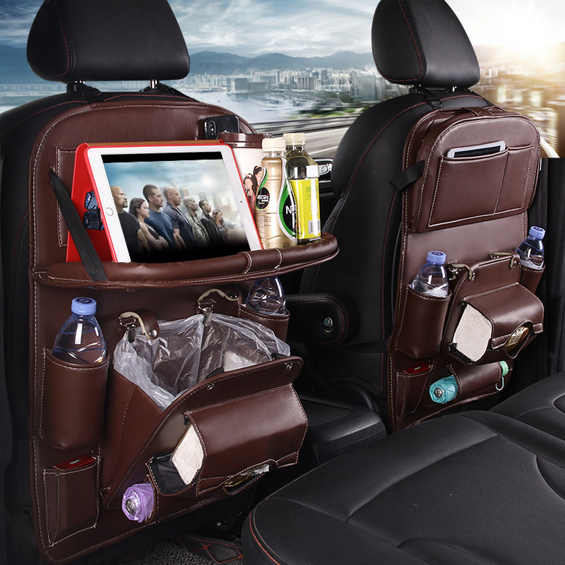 Rangement siège auto cuir multifonction imperméable