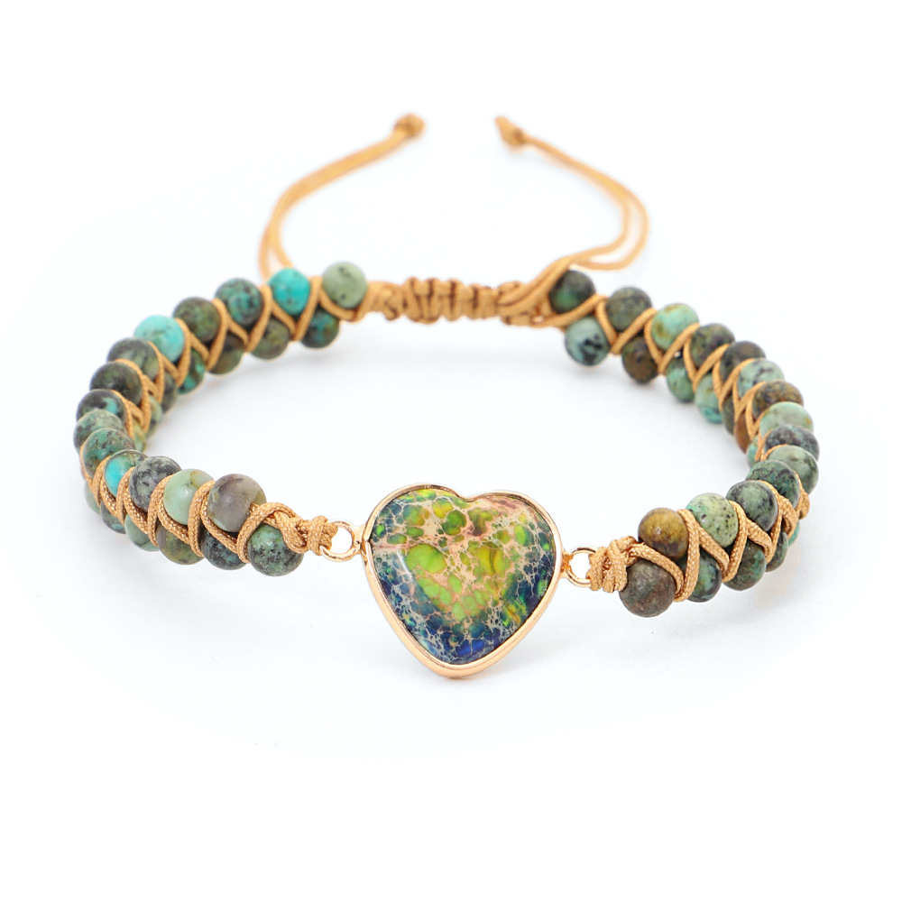Bracelet tressé amour pierre enroulée
