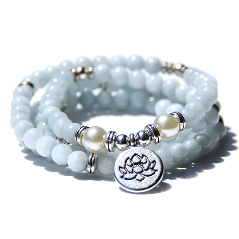 Bracelet perles bouddha 108 oeil tigre lotus
