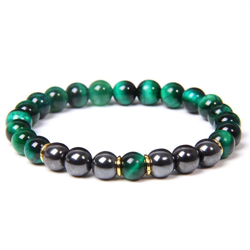Bracelet oeil de tigre pierre noire homme bijou