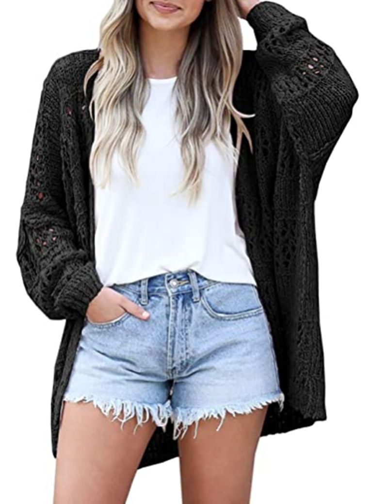 Cardigan tricot ample manches longues
