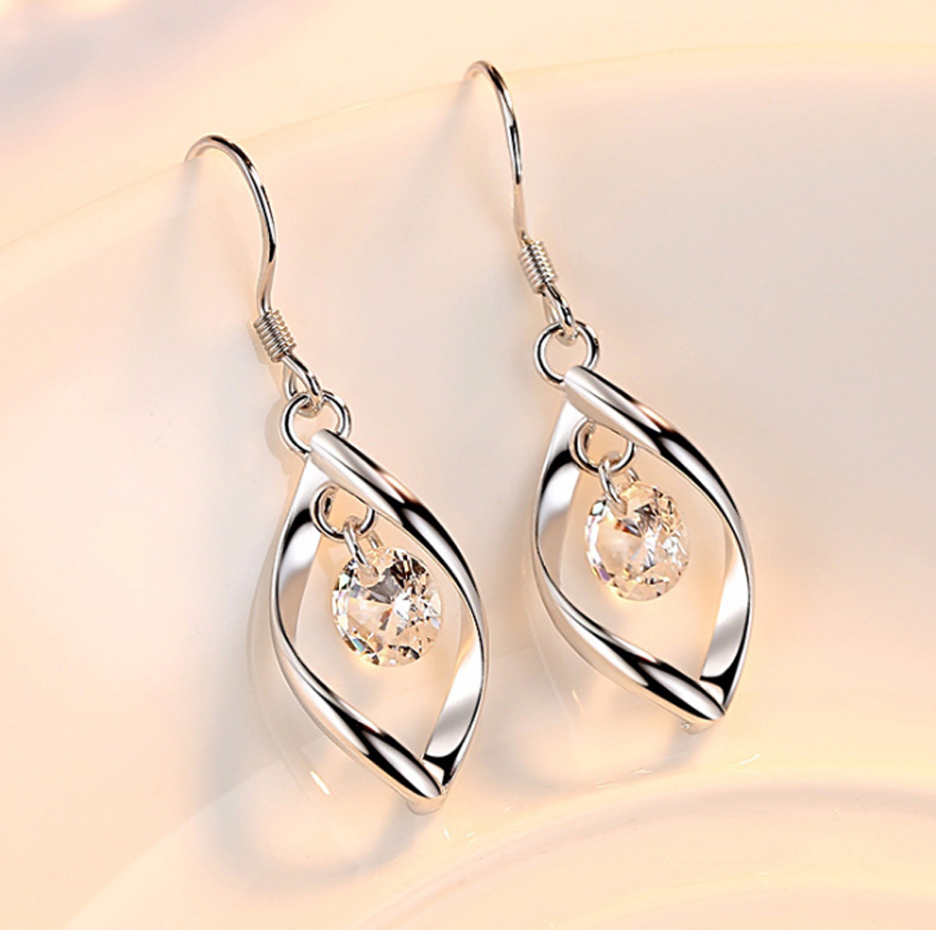 Boucles d'oreilles zircon argent réduction