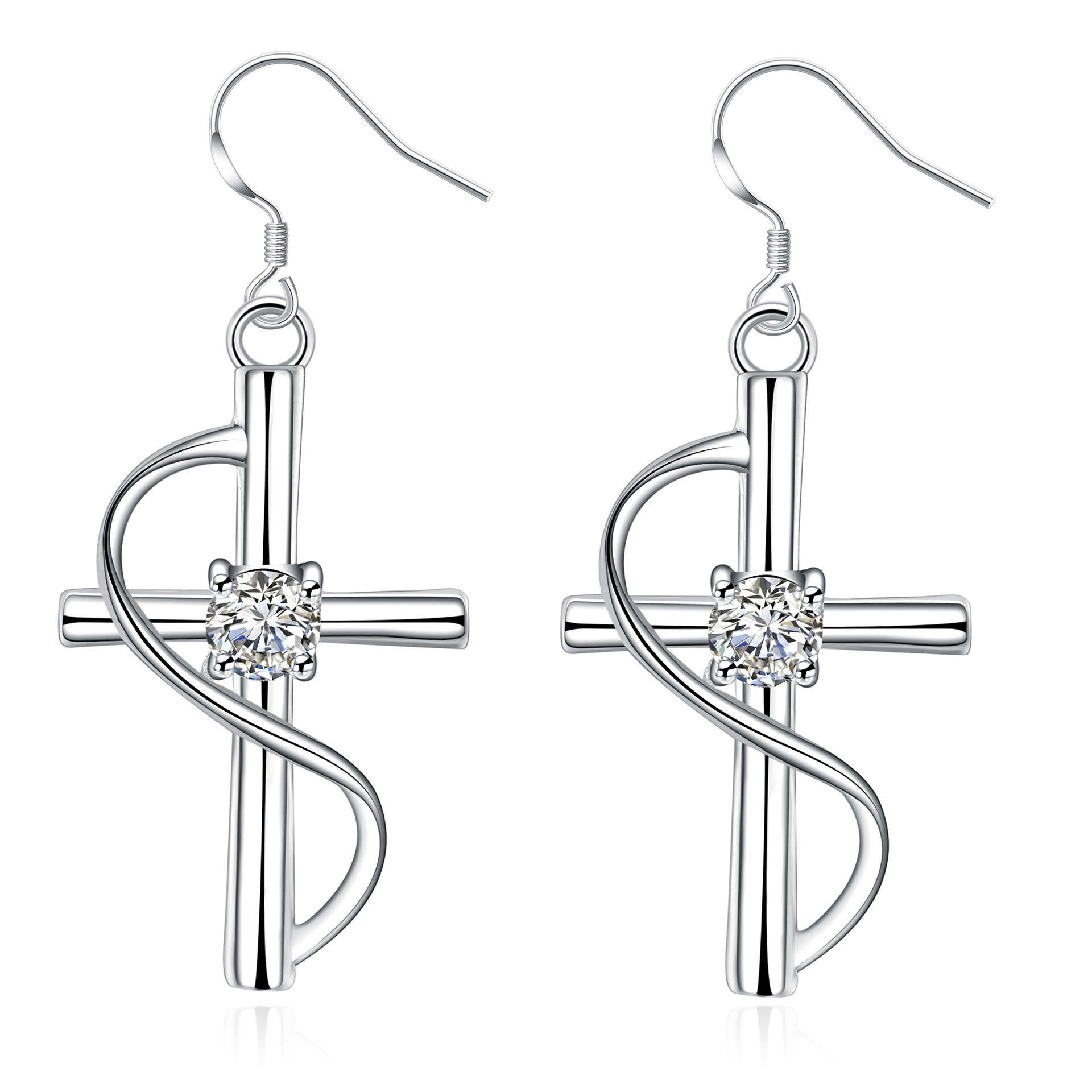Boucles d'oreilles croix allongées populaires