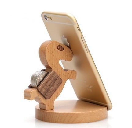 Support téléphone bois hêtre Creative avec gravure custom