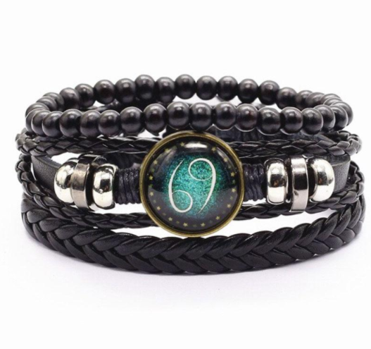Bracelet Cordon Cuir Tressé Vintage, Cuir Bovin, Homme