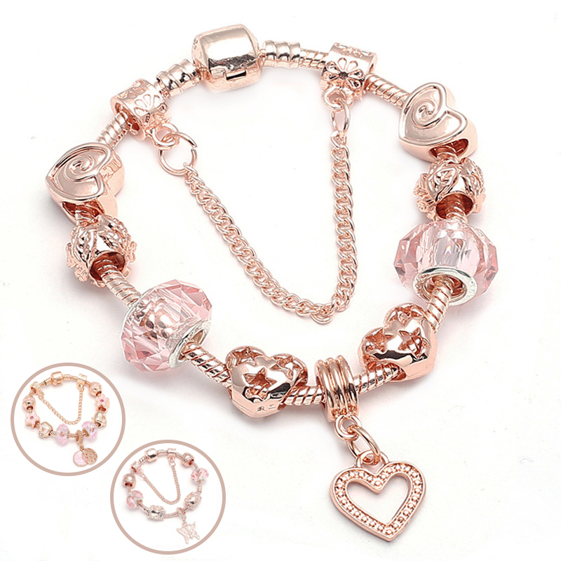 Bracelet géométrique or rose femme