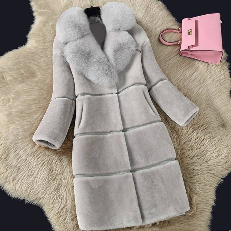Manteau fourrure mouton longueur moyenne femme