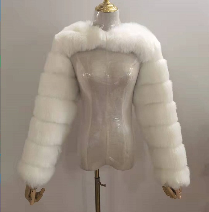 Manteau faux renard fourrure automne hiver mode