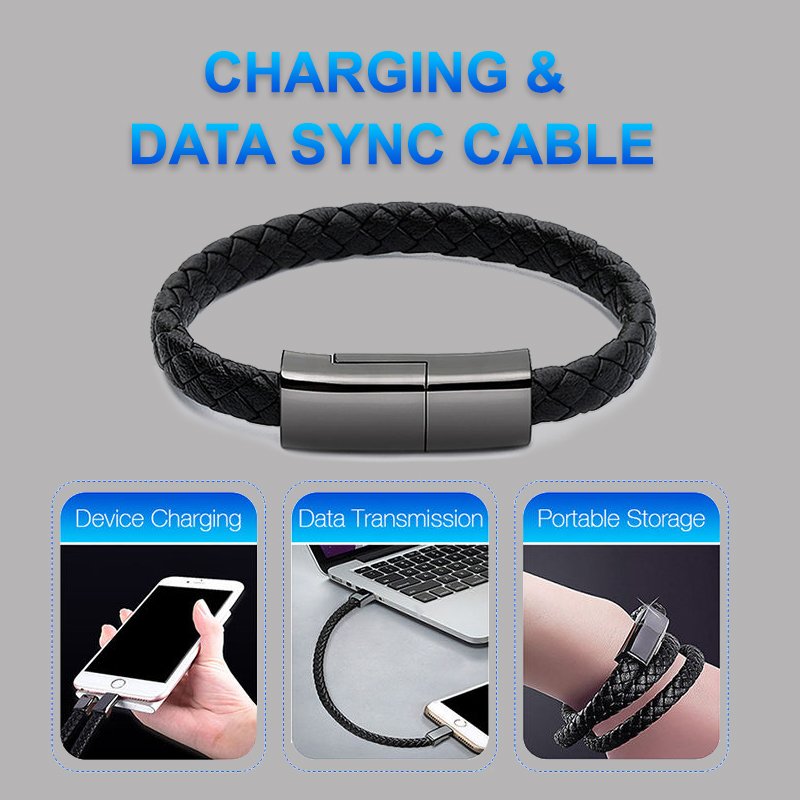 Câble chargeur bracelet USB iPhone 14 13 micro Type-C