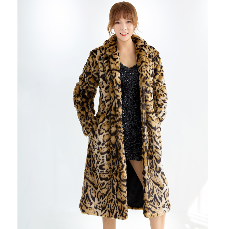 Manteau fourrure léopard grande taille femme