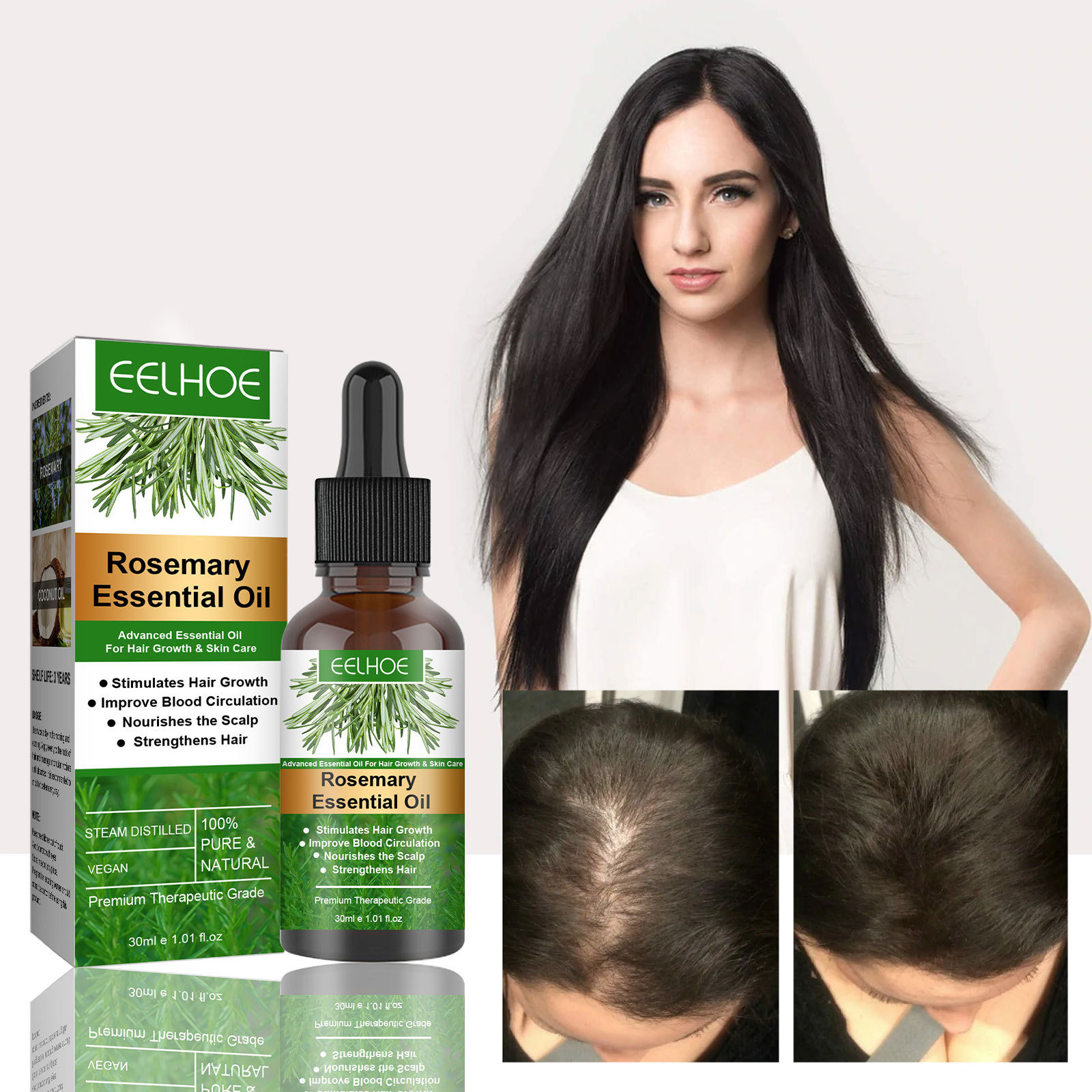 Huile soin cheveux romarin anti-casse nourrissante