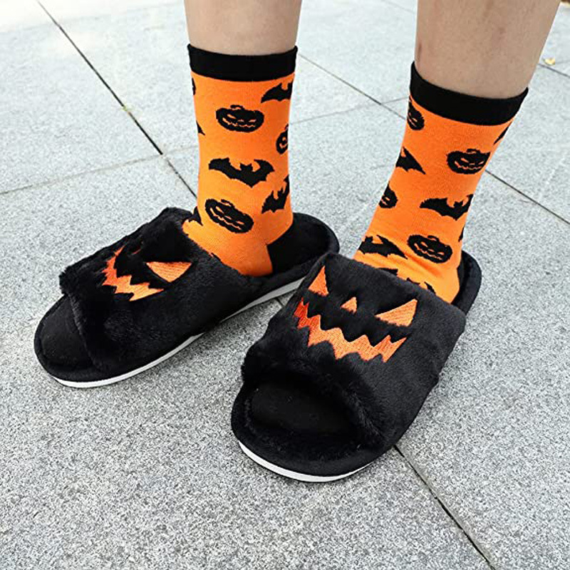 Pantoufles maison Halloween femme chaudes confortables