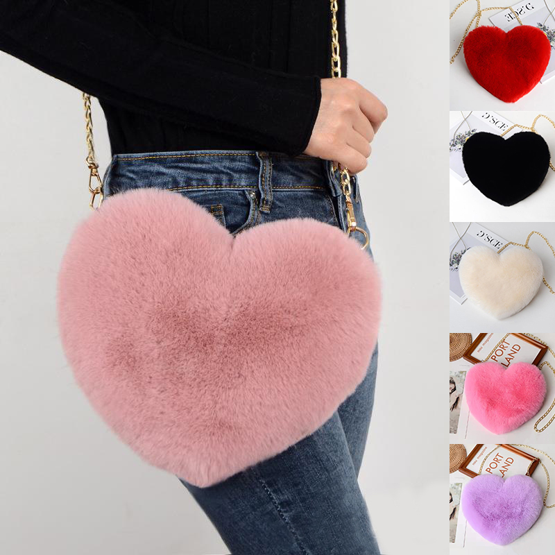 Sac à chaîne en peluche Love Bags for Women Saint-Valentin
