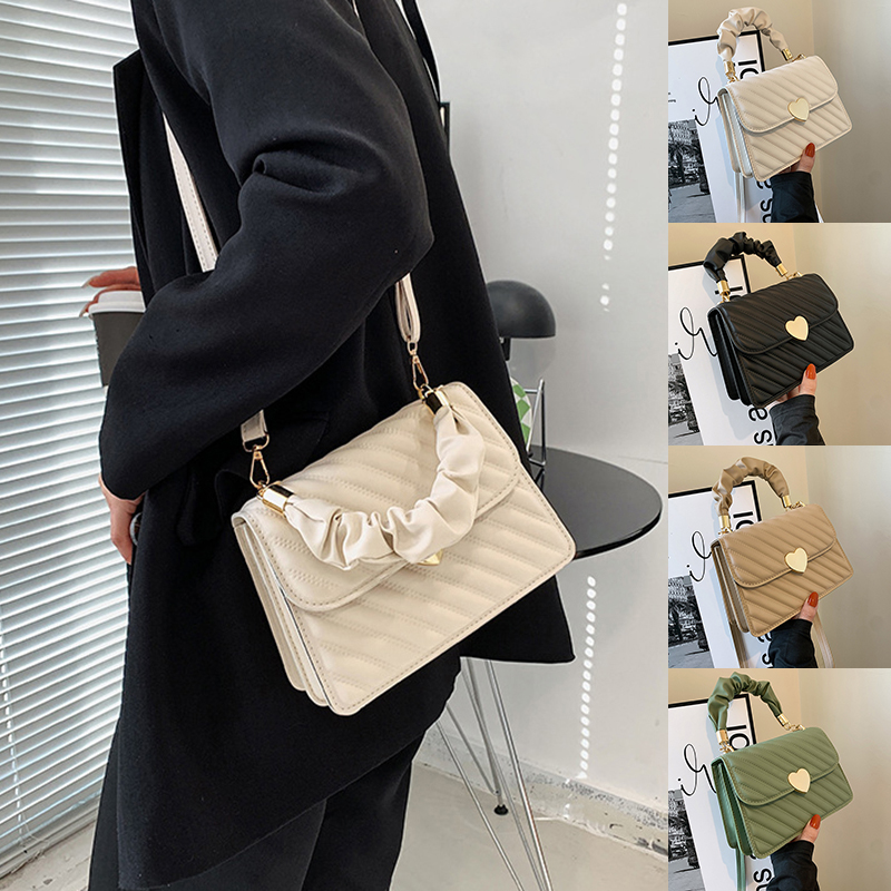 Sac à main femme chaîne design cœur métal
