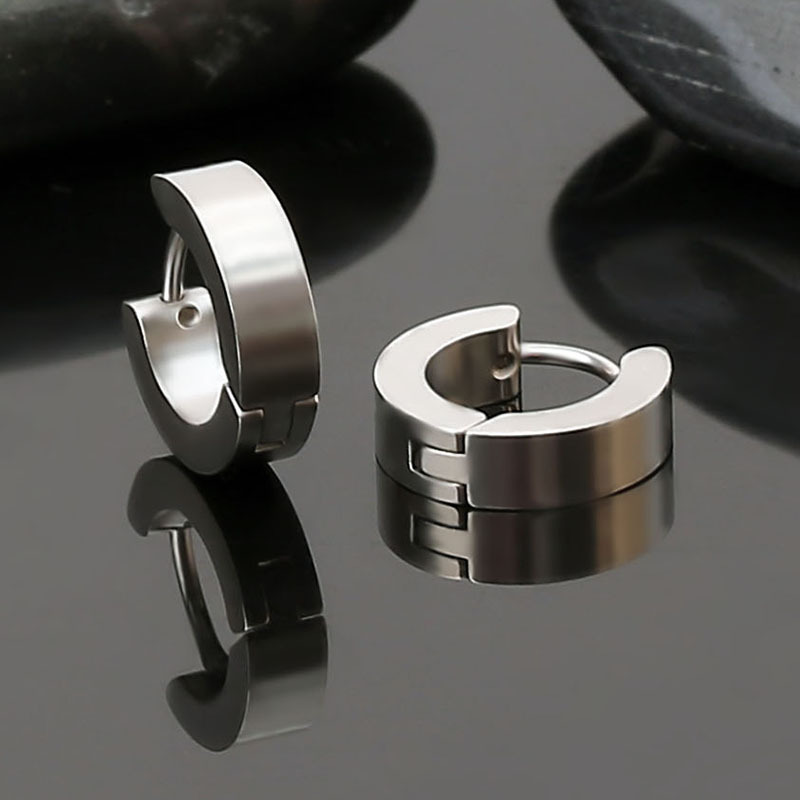 Boucles d'oreilles acier inoxydable simples
