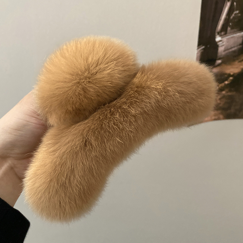 Pince cheveux lapin peluche luxe senior