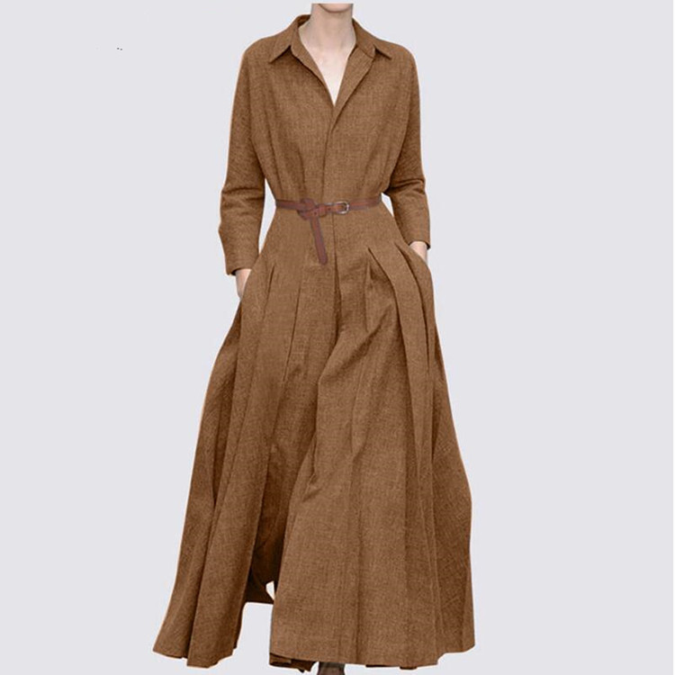 Robe Femme Couleur Unie Casual Mode