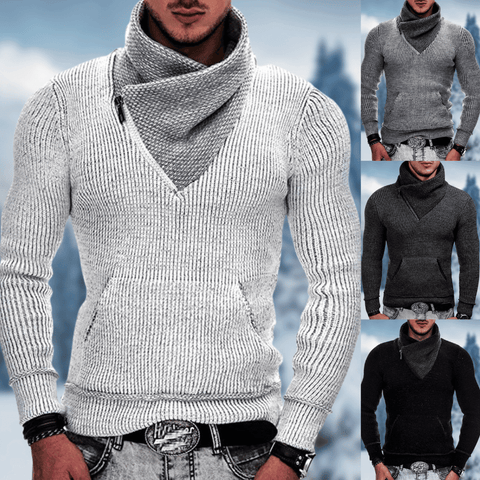 Chandail col haut ajusté poche mode femme