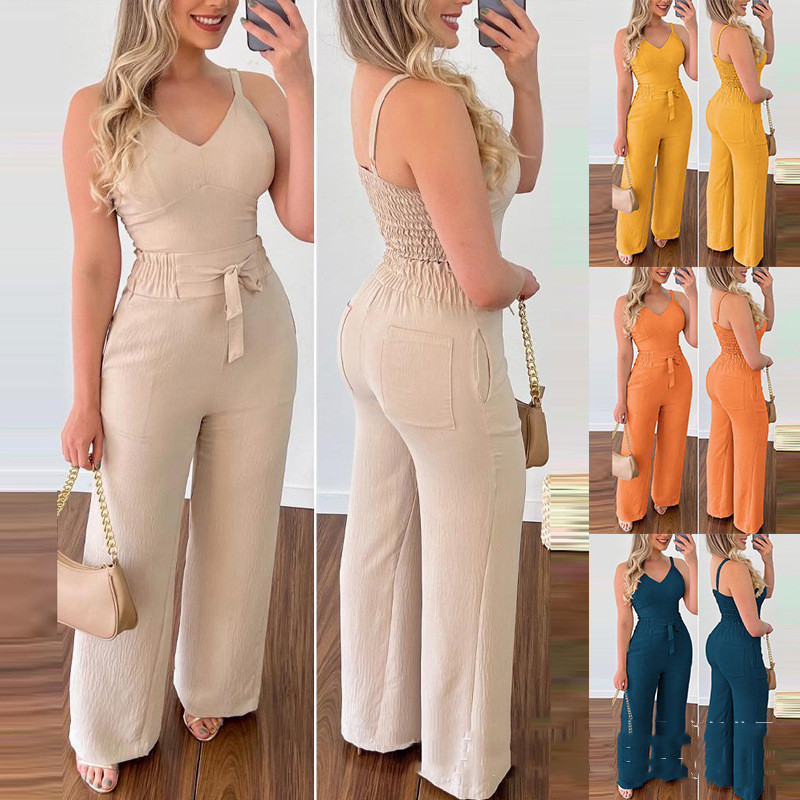 Ensemble camisole pantalon droit casual femme