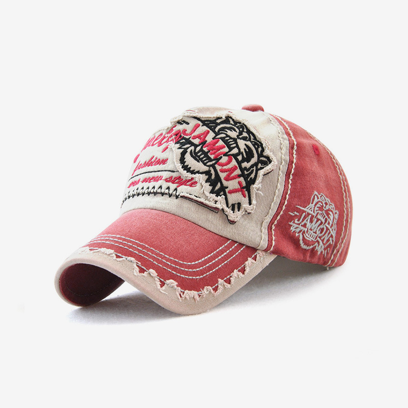 Chapeau soleil homme tête tigre brodée loisir