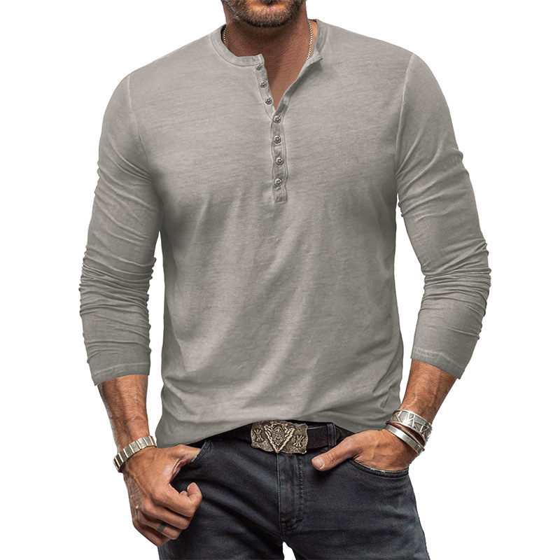 T-shirt col V délavé pour hommes
