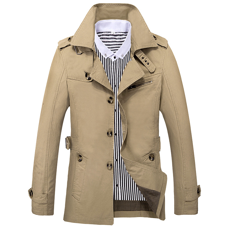 Trench-coat casual homme couleur unie