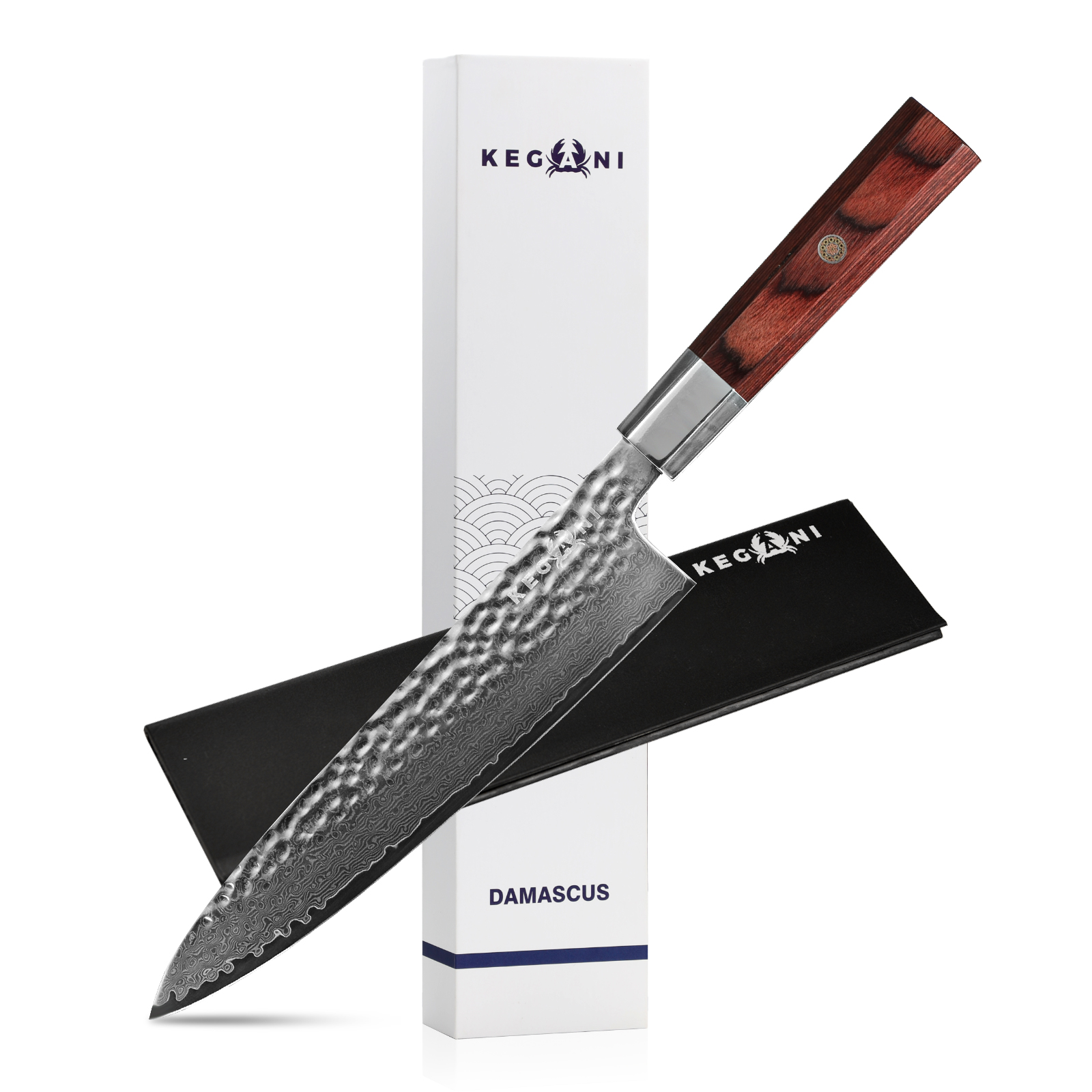 Couteau chef Kegani Damascus 67 couches VG-10 bois de rose