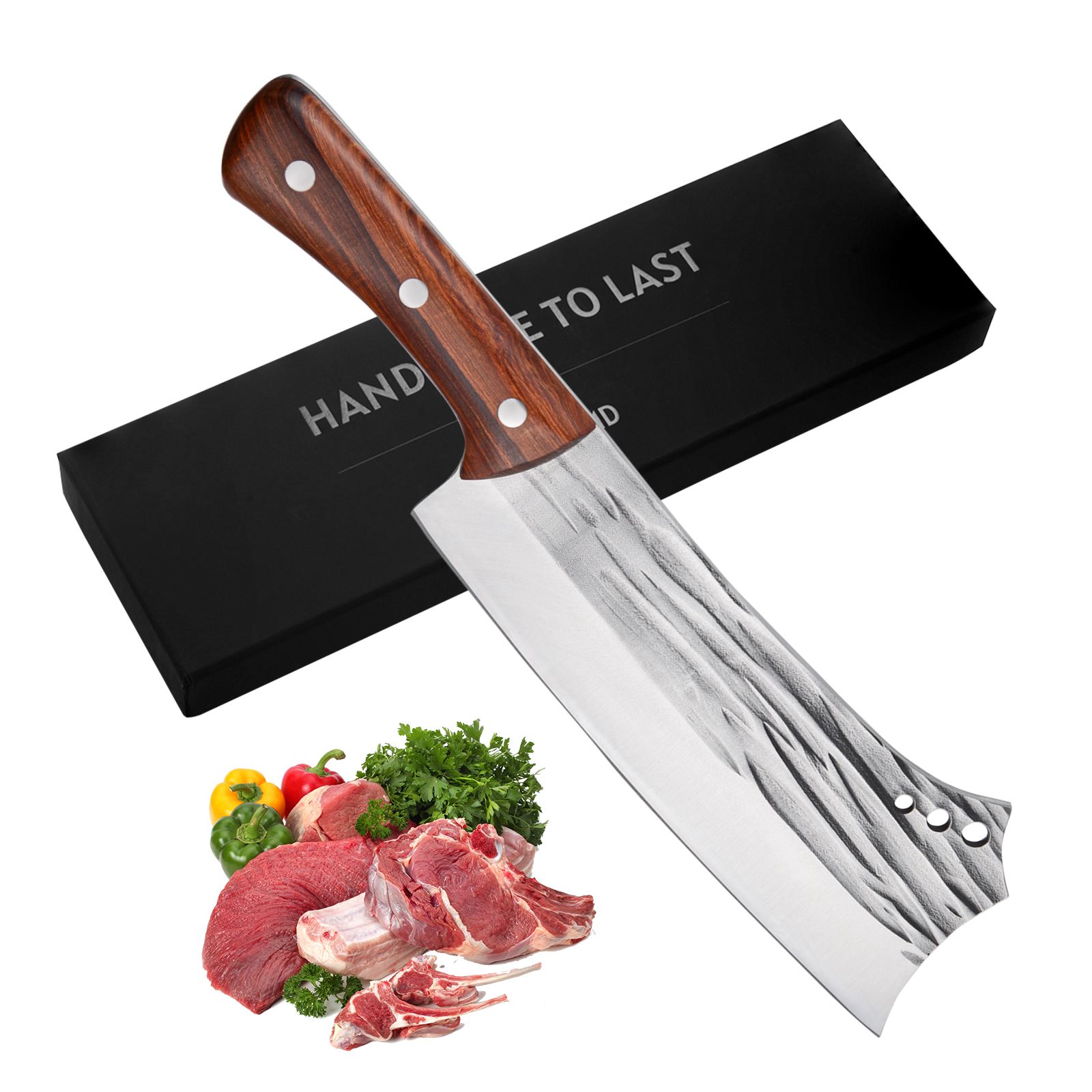 Kegani Couteau à hacher viande acier carbone 1,4 lb lourd