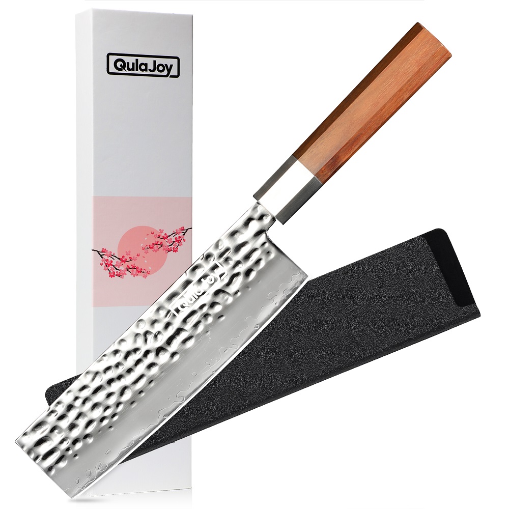 Qulajoy Nakiri 7po couteau légumes Japon 9cr18mov poignée olivier