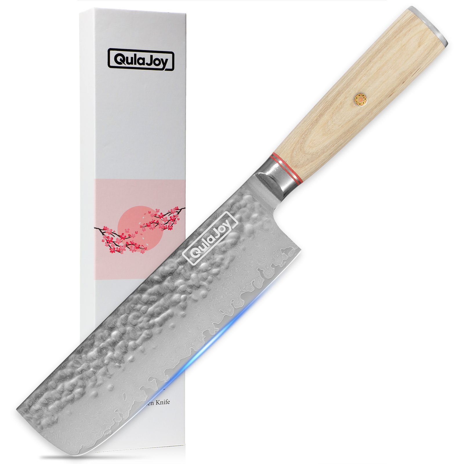 Couteau nakiri Qulajoy 6.9po Damascus 67 couches