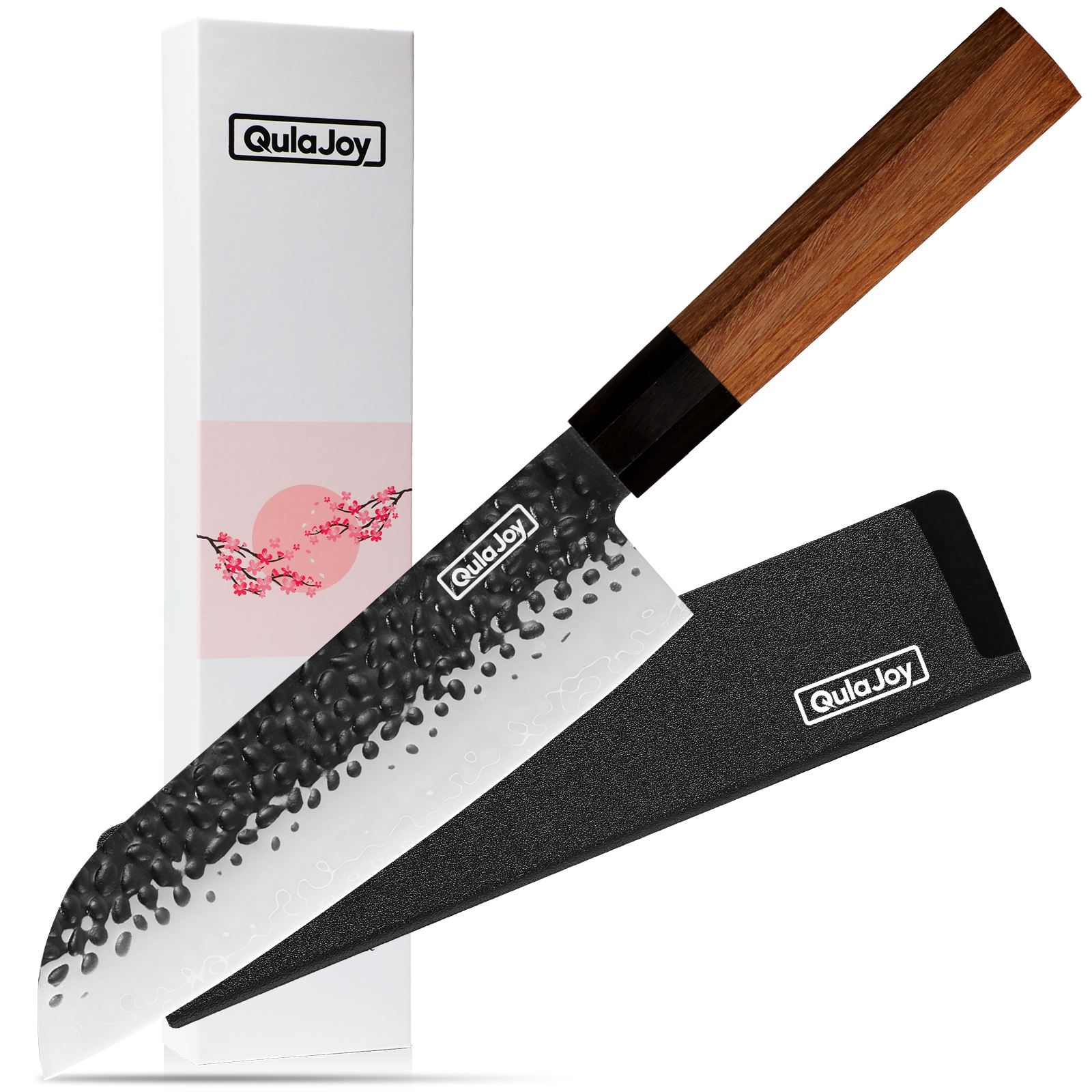 Qulajoy Santoku 7po couteau Japon professionnel 9cr18mov manche