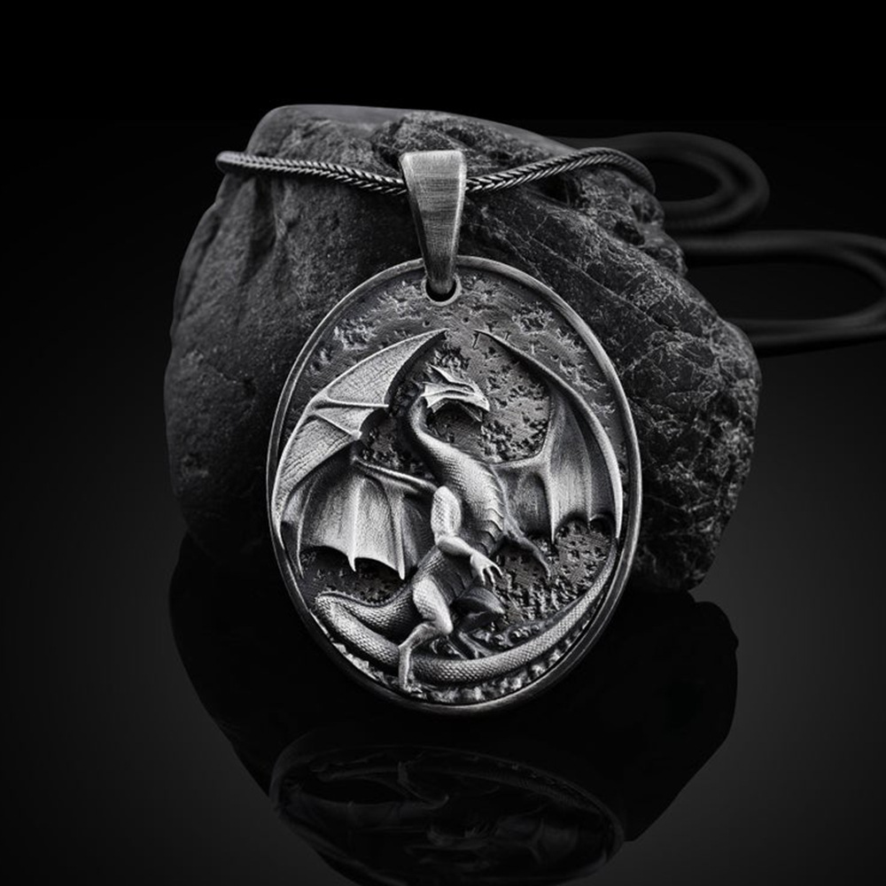 Collier dragon animal hip hop homme