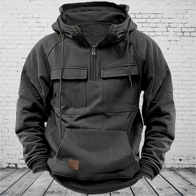 Sweat couleur unie casual hommes