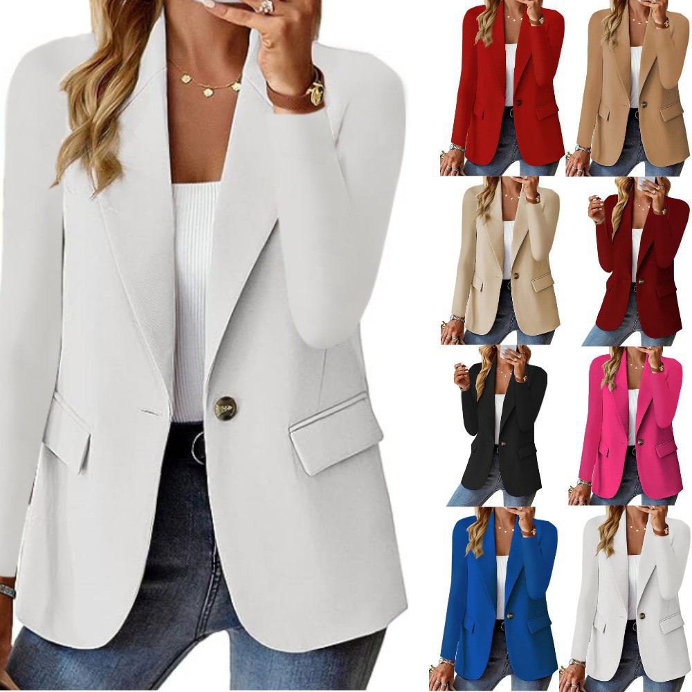 Veste costume boutonnée revers femme casual