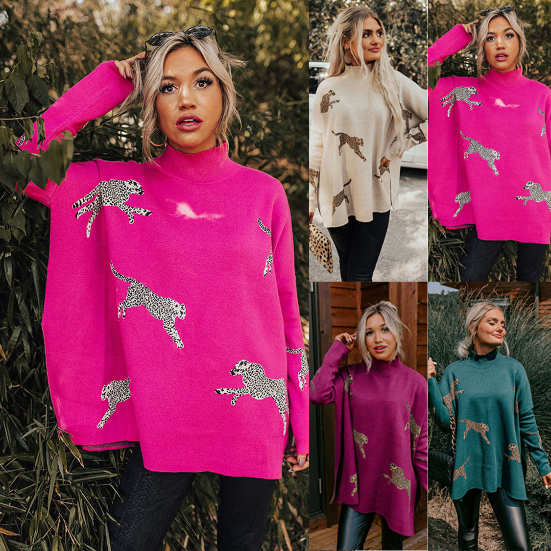 Sweatshirt col haut batwing manches ample