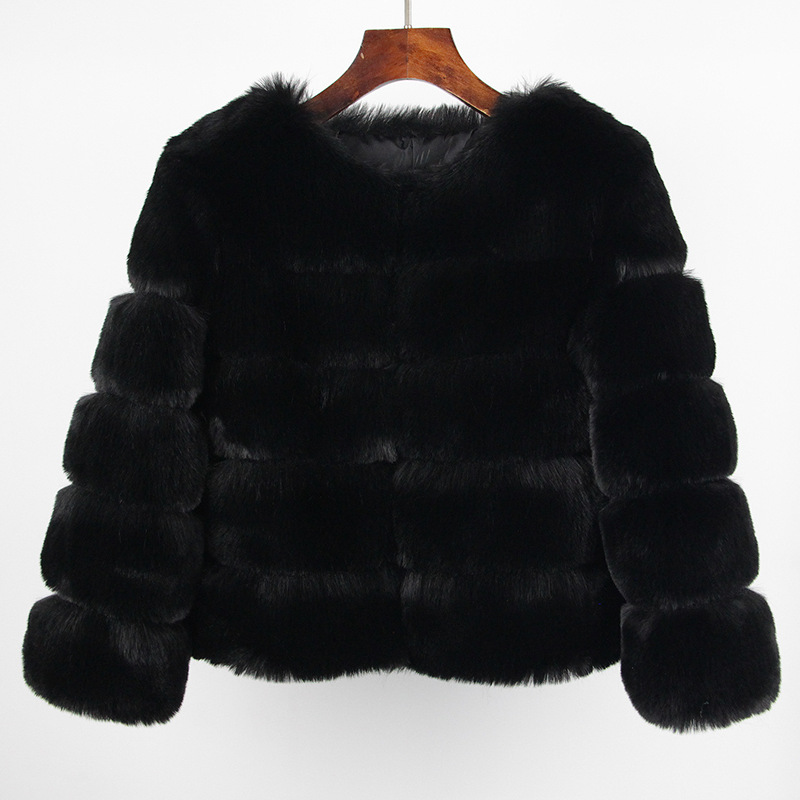 Manteau faux renard fourrure femme