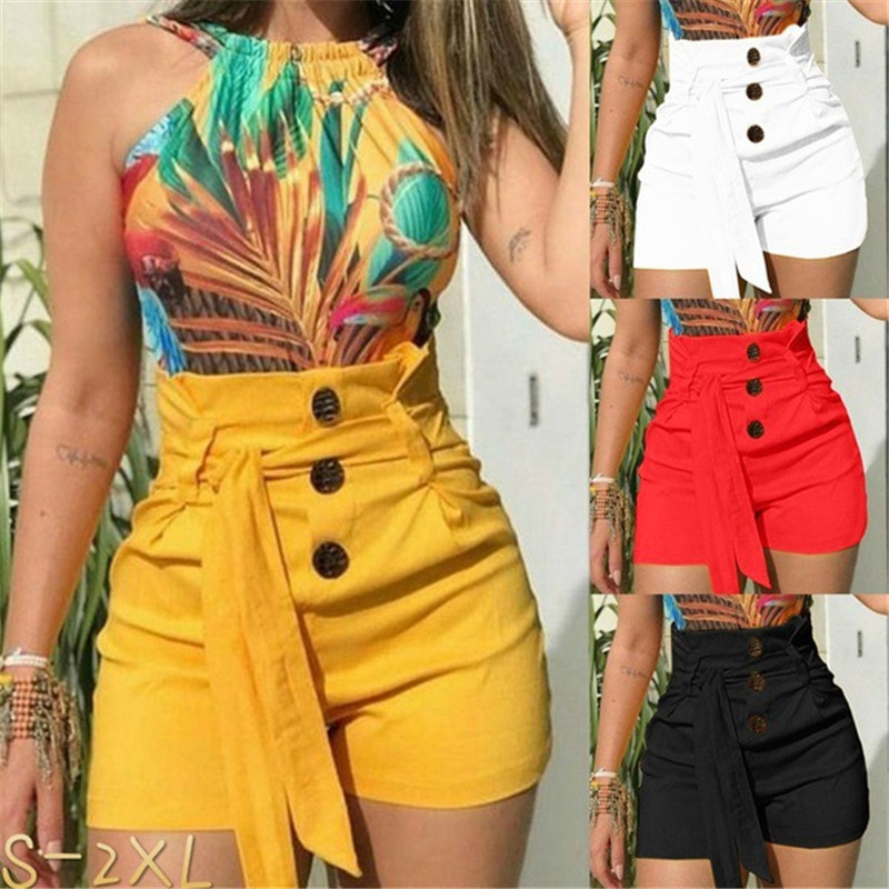 Short femme taille haute slim mode ajusté