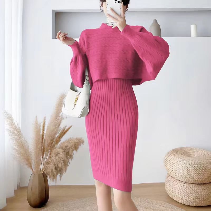 Robe tricot deux-pièces ample femme