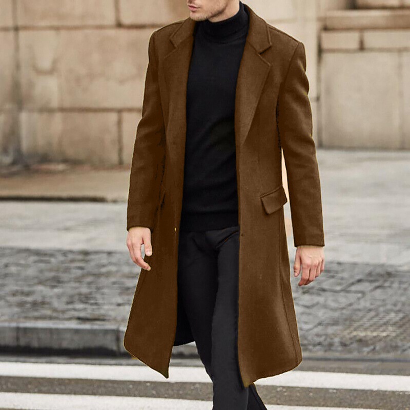 Manteau long laine homme trench