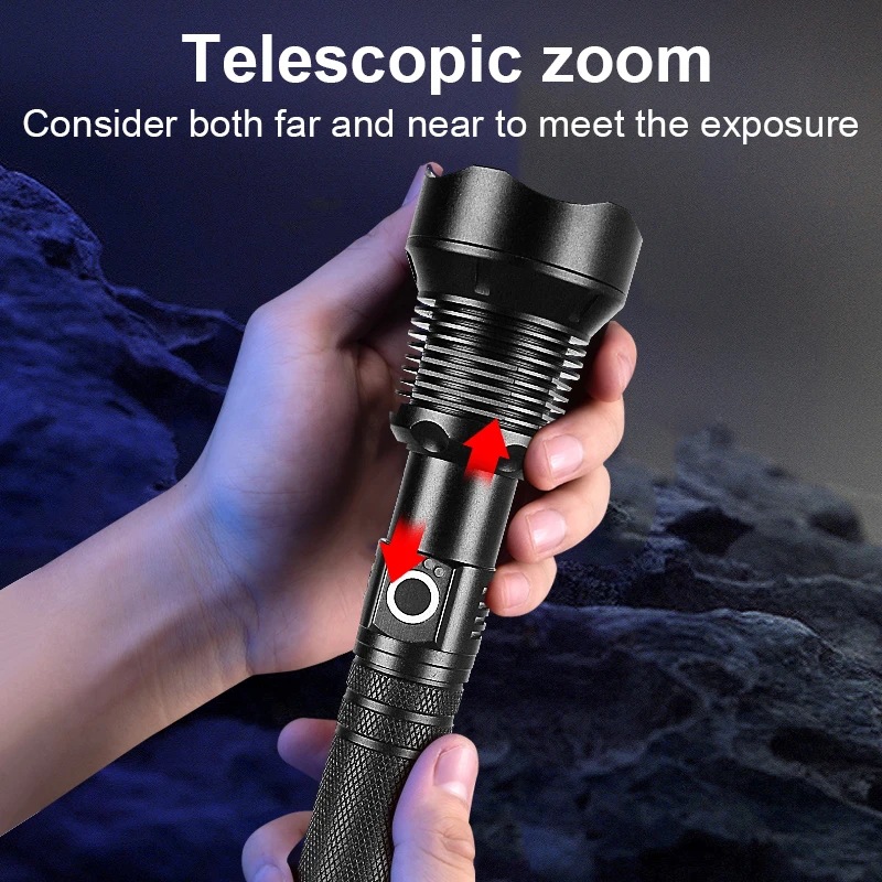 Lampe torche alliage alu XHP70 zoom USB rechargeable