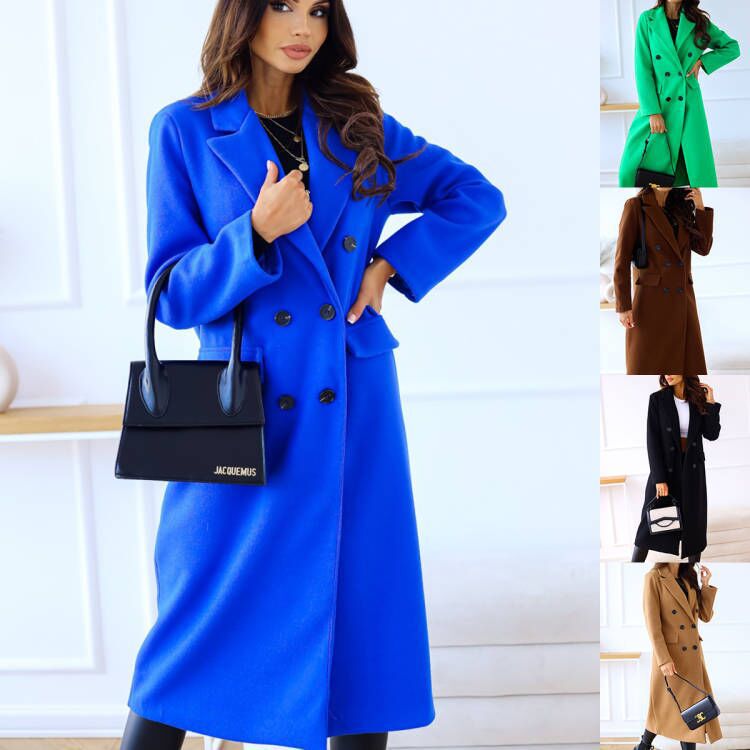 Manteau laine femme col revers boutons manches longues