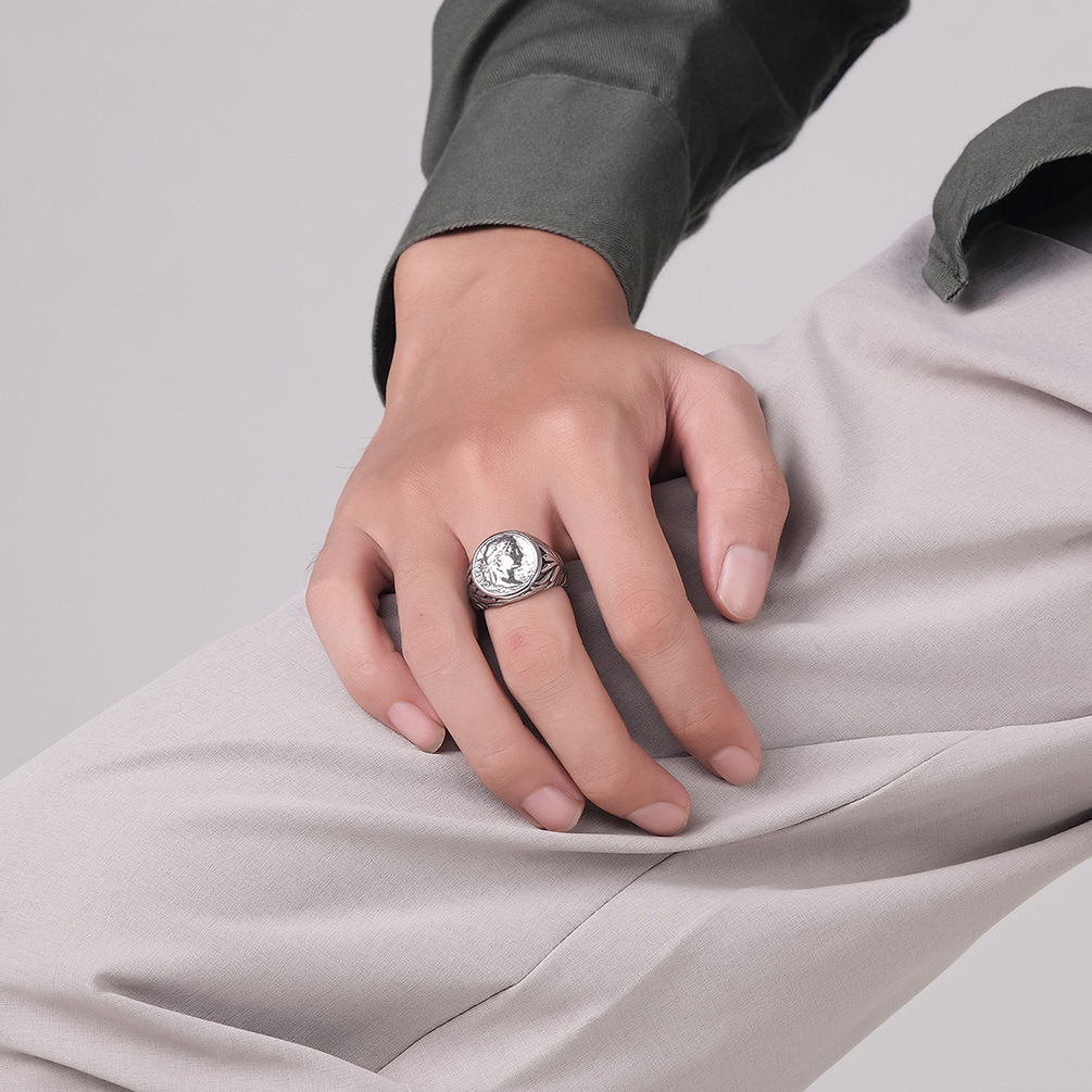 Bague Acier Inoxydable Plaqué Or 18K