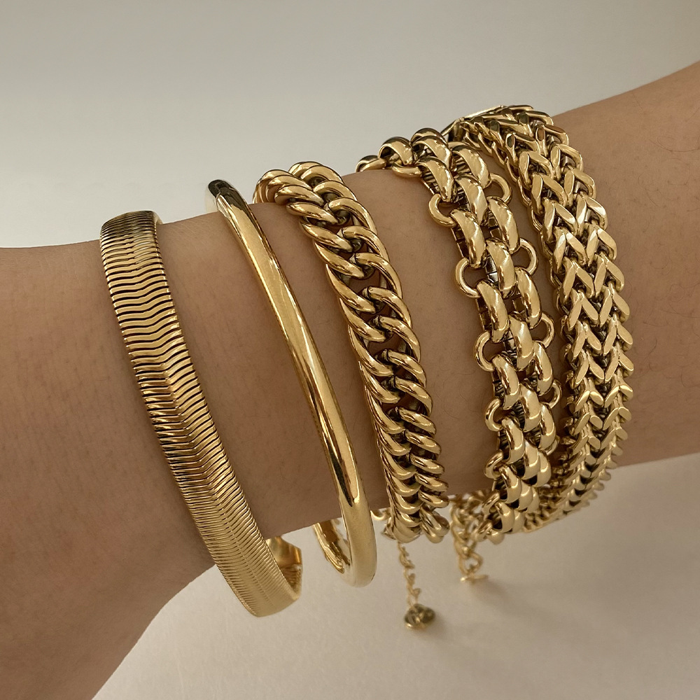 Bracelet acier inoxydable électroplacage style simple