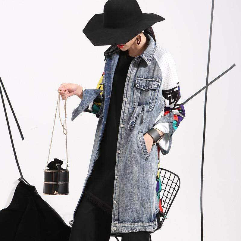 Trench-coat en denim pour femmes - Dessin créatif